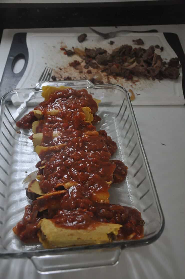 enchiladas before oven