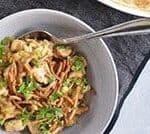 chow mein hotdish in a bowl