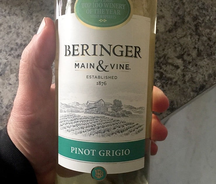 Bottle of Pinot Grigio that I used in this white sangria recipe.