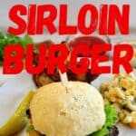 Grilled Sirloin Burger with one single hamburger showing