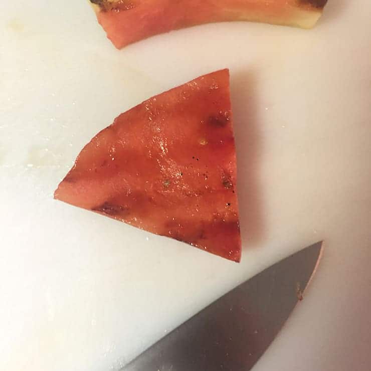 Grilled Watermelon that has been cut