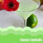 Appletini cocktail in a martini glass with text overlay "Classic Cocktails - Appletini"