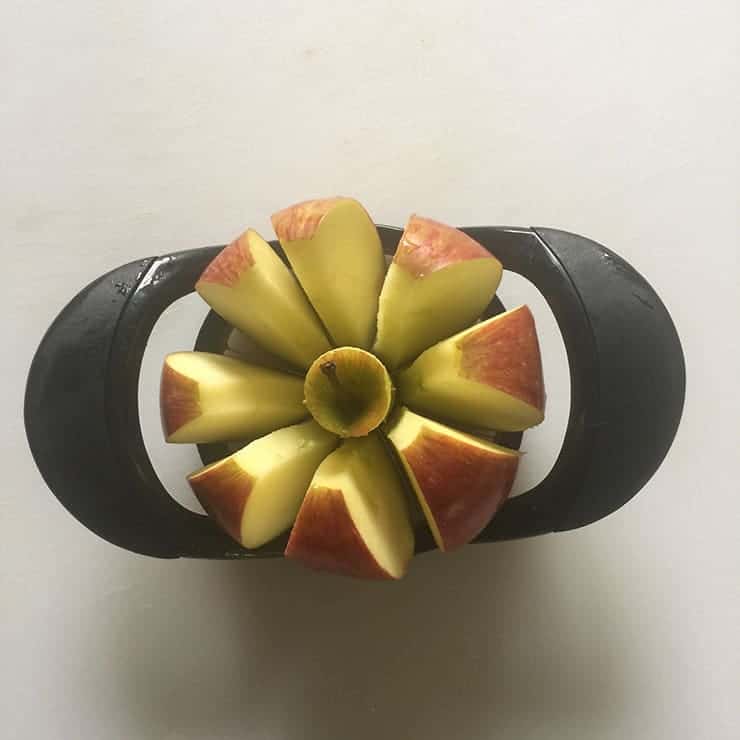 Apple Corer cutting Braeburn apple