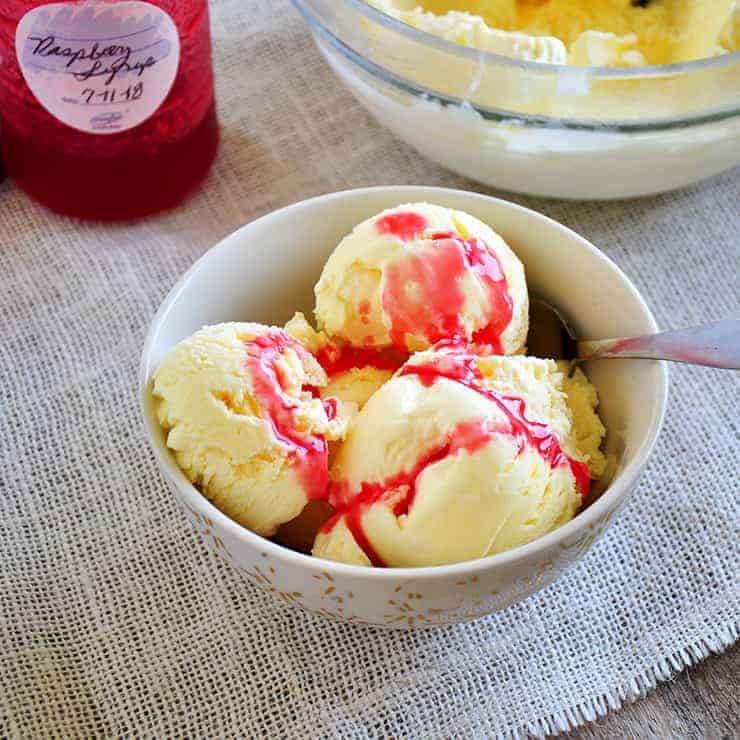 Homemade Vanilla Ice Cream dessert