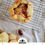 "Tasty Rustic Apple Crostata" with one crostata on a cooling tray.