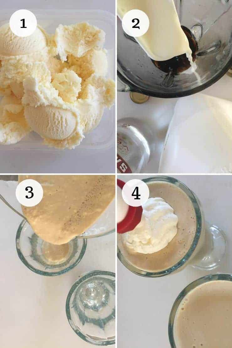 White Russian Alcoholic Milkshake Process pictures 1-4