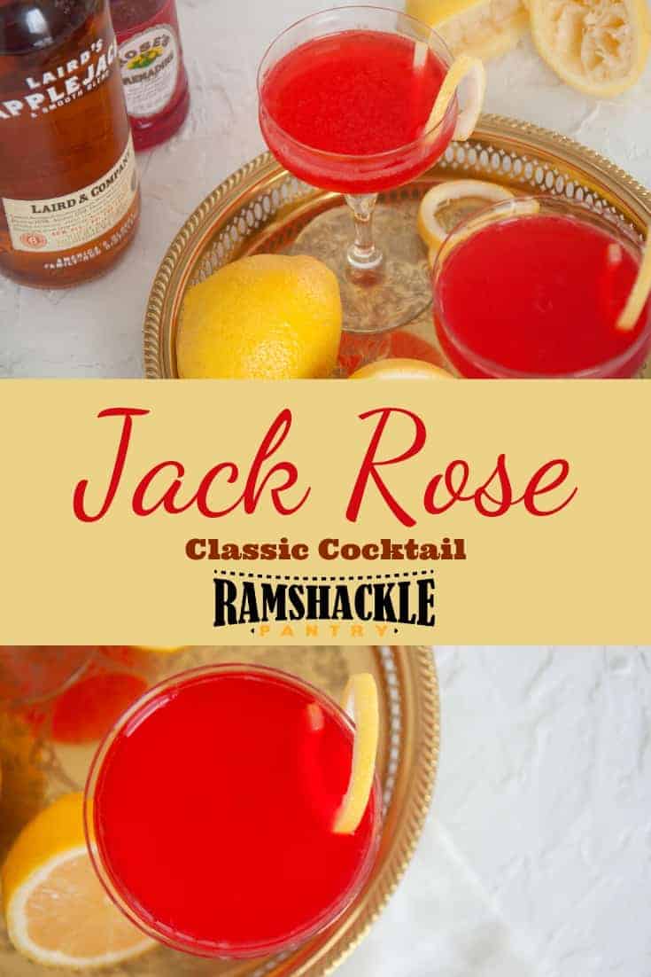 The Jack Rose Cocktail is a classic drink and can even be found in legendary Ernest Hemingway’s novel, The Sun Also Rises. So, drink with me and Hemingway by sipping on this tasty cocktail with origins in years past. #ramshacklepantry #applejack #apple #cocktail #grenadine