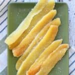 Candied Ginger Recipe on a green plate