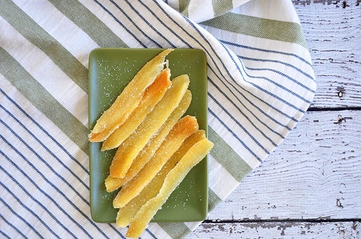 Candied Ginger on a Green Plate