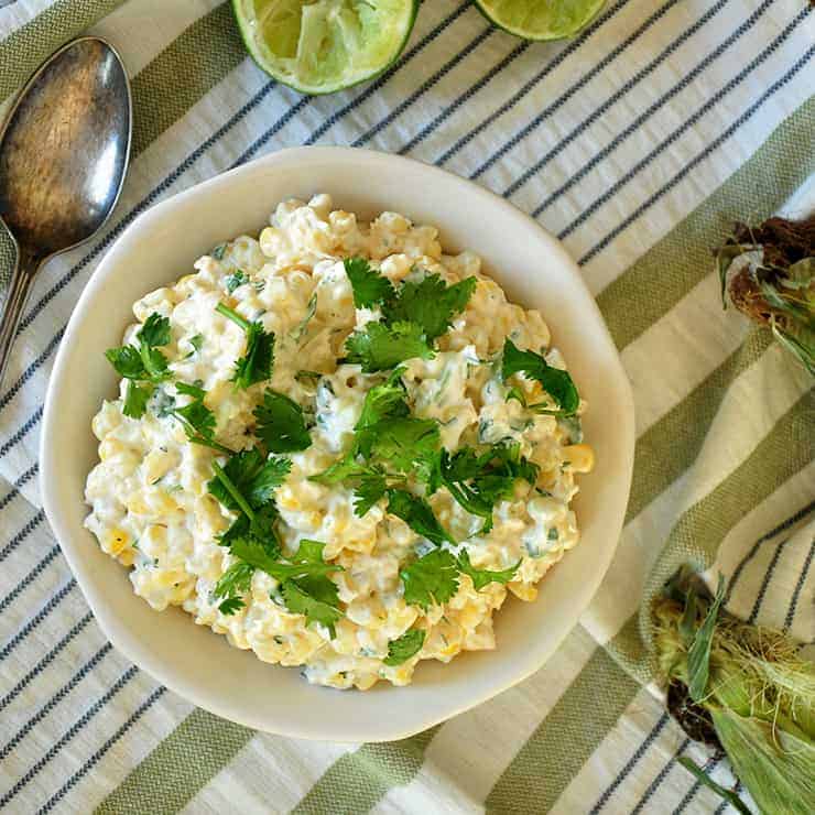 Overhead Grilled Mexican Corn