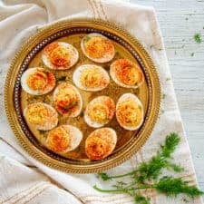 Dill Pickle Spicy Deviled Eggs-image