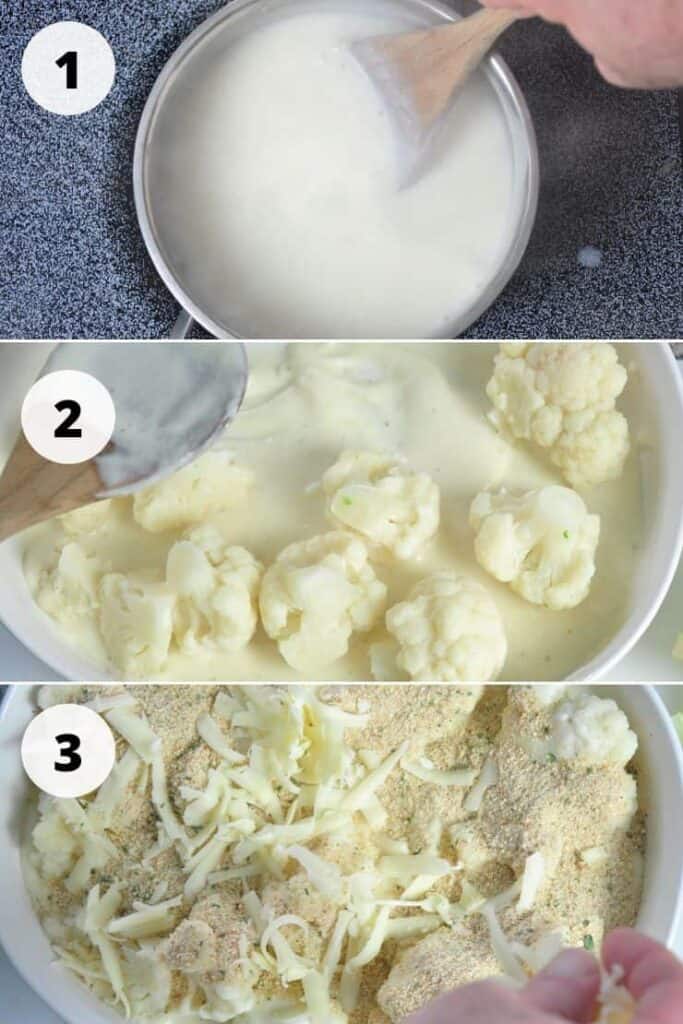 Cauliflower Au Gratin Process Shots