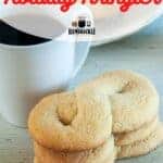 Norwegian Cookies Holiday Kringer with three cookies stacked on top