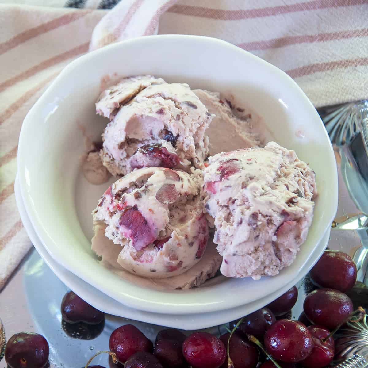 No-Churn Black Cherry Ice Cream - Ramshackle Pantry