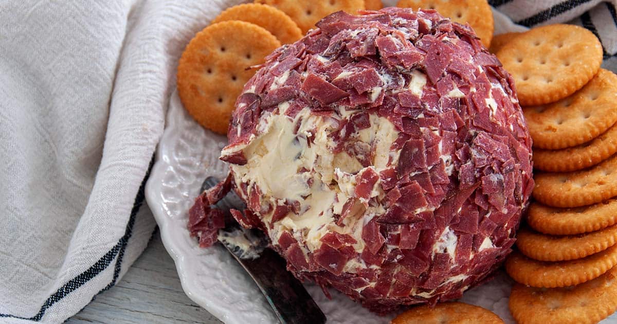 Cheese Ball With Dried Beef - Ramshackle Pantry