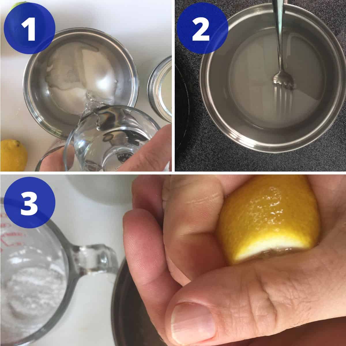 Process of making sweet and sour mix.