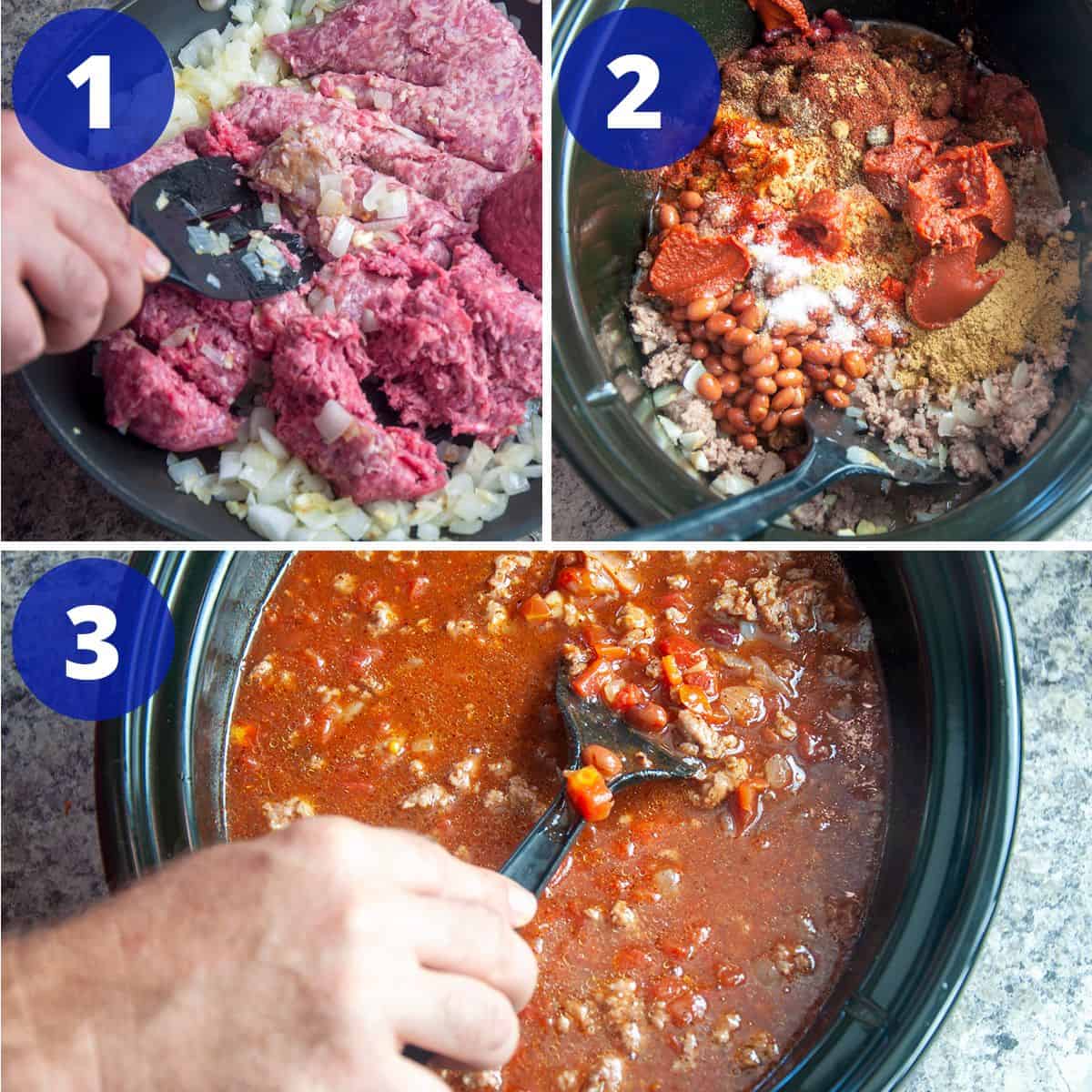 Process for making chili.