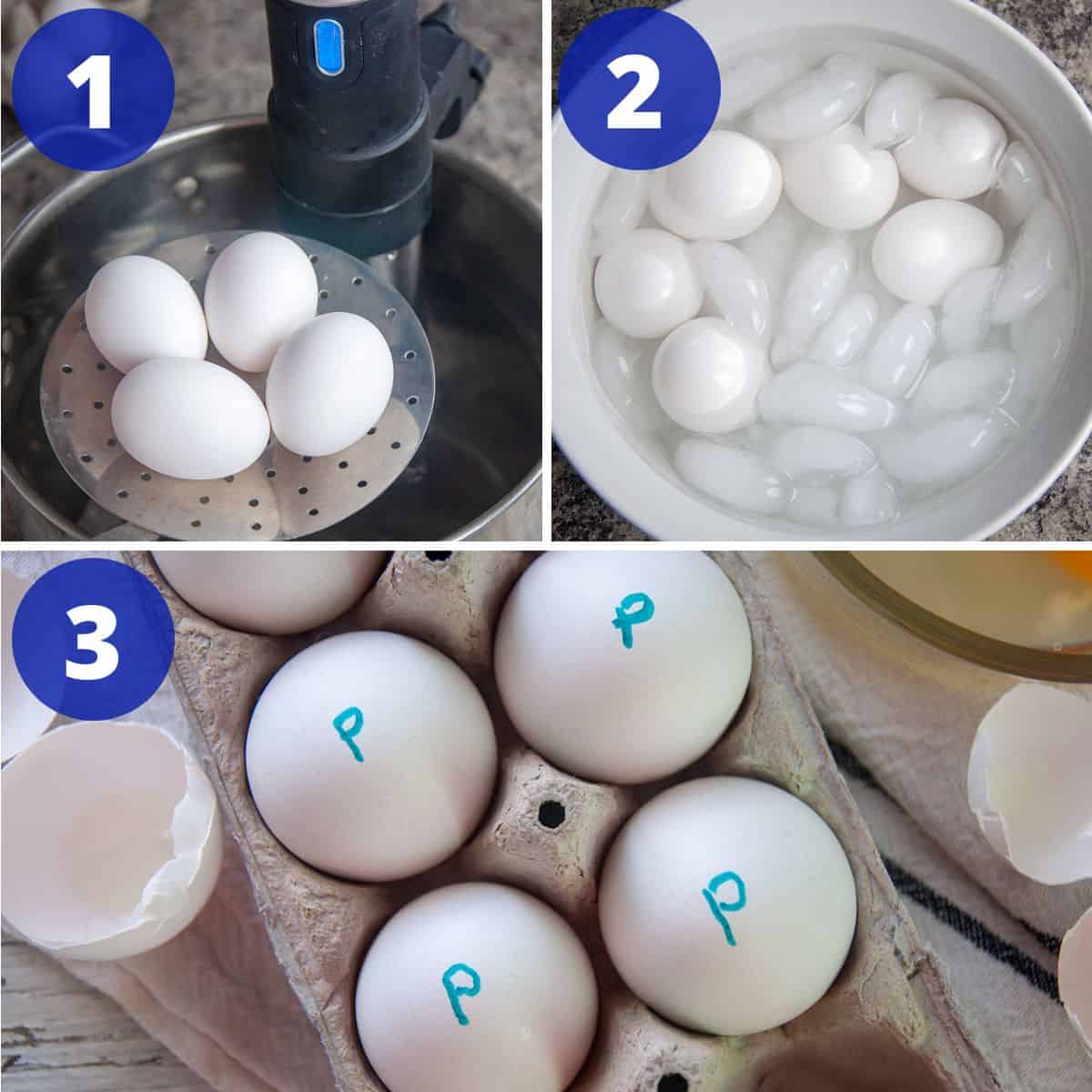 Process to make pasteurized sous vide eggs.