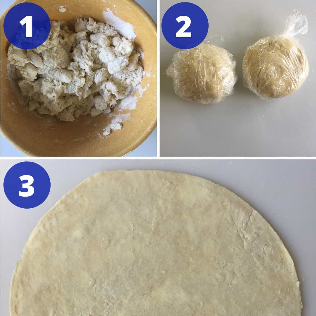 Process for making pie crust.