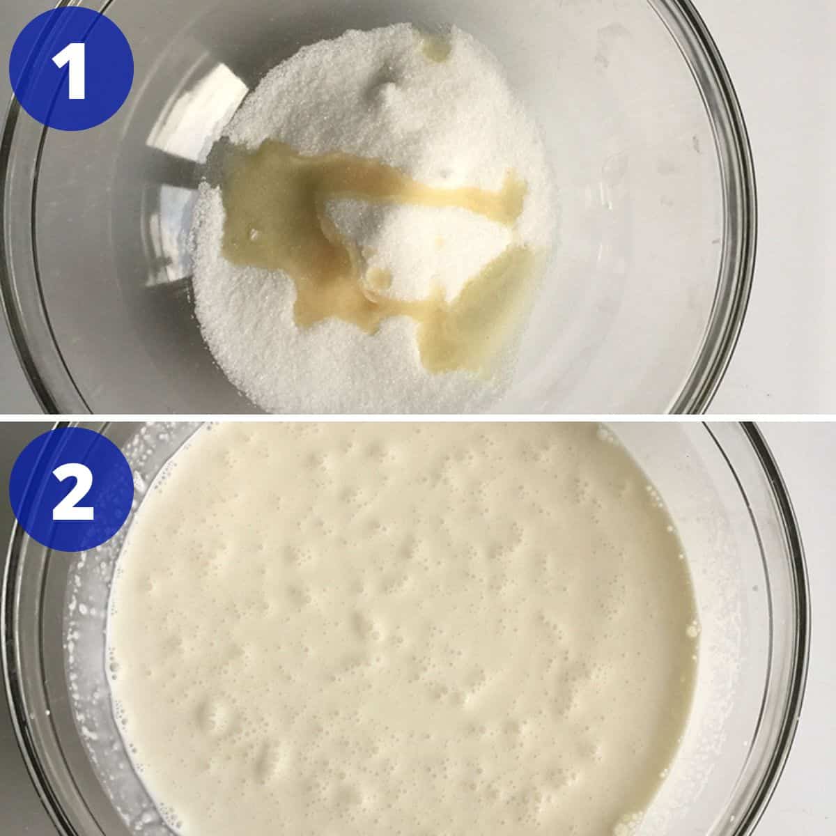 Process for making vanilla ice cream.