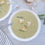 Overhead picture of Asparagus Soup.