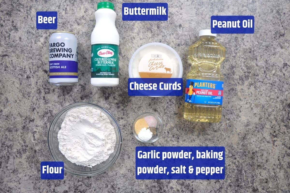 Cheese Curd ingredients list.