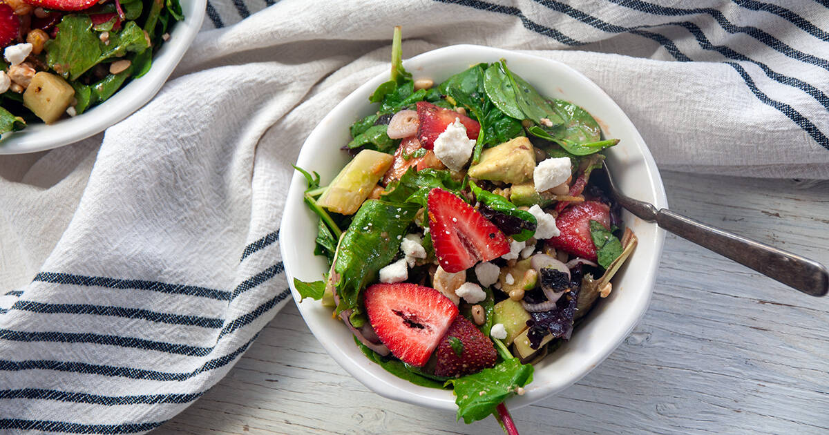 Strawberry Salad with Simple Vinaigrette Dressing - Ramshackle Pantry